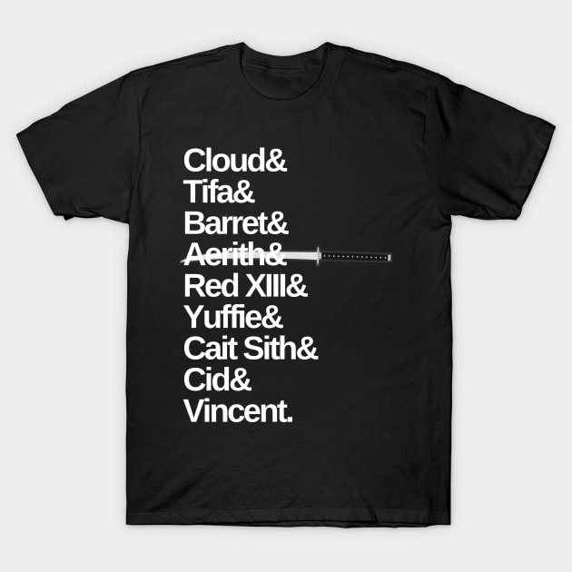 FF7 Roster T-Shirt by Dr. Rob's Mean Meme Machine